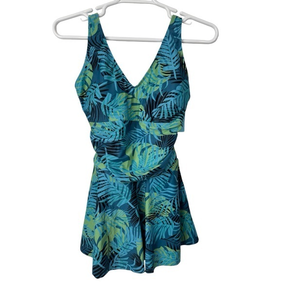 Yonique Tropical Print Swimdress - Picture 1 of 8